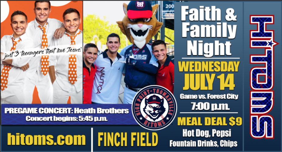 Faith and Family Night with the 3 Heath Brothers July 14th