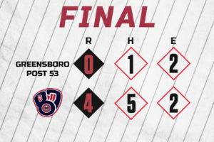 Crump’s Complete Game Shutout Lifts Post 87 Over Greensboro