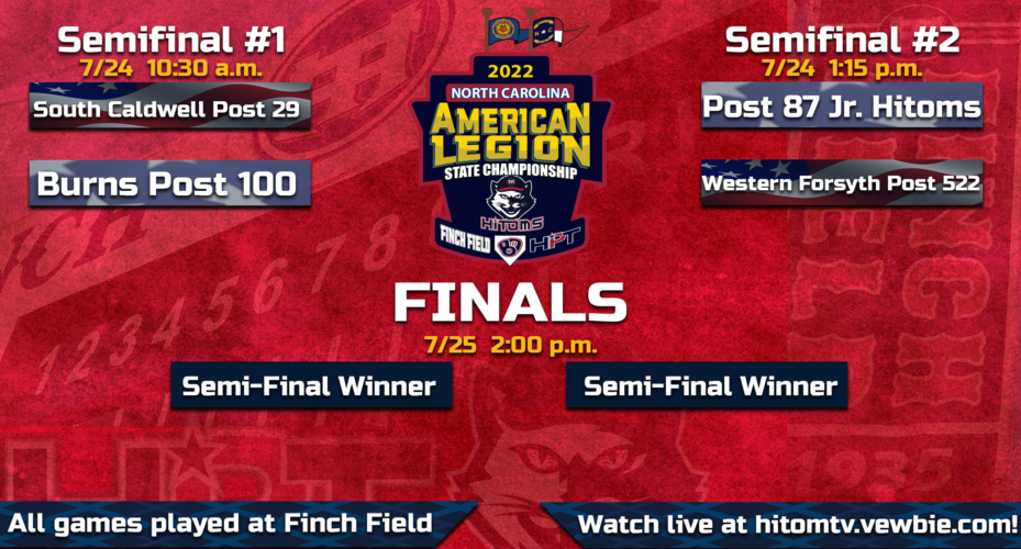 American Legion State Tournament Semifinals at Finch Field Finalized