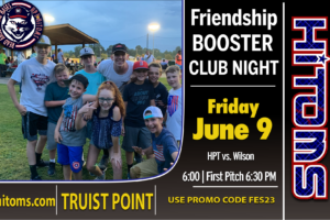 Friendship Booster Club Night vs Wilson This Friday, June 9th at Truist Point!