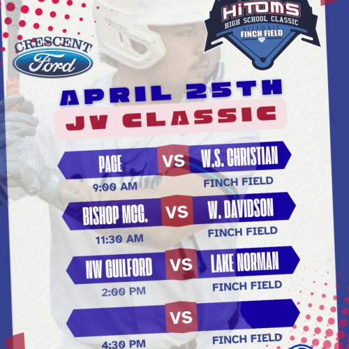 Join us Saturday for some of THE BEST Triad Area JV Baseball! Come on down to Finch Field!