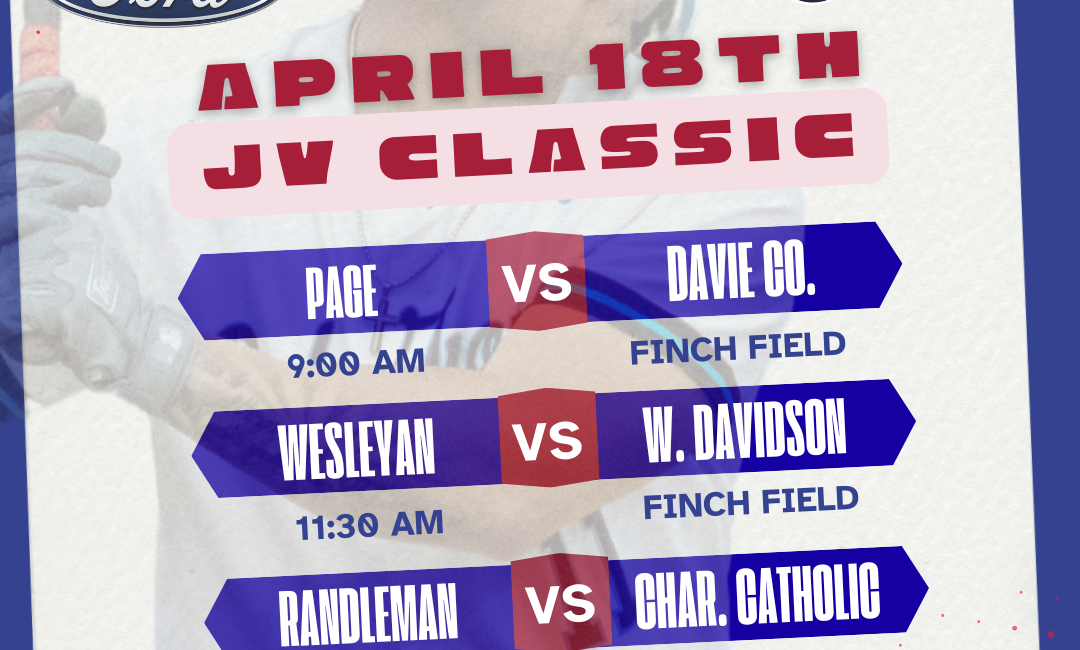 Join us TODAY for some of THE BEST Triad Area JV Baseball! Come on down to Finch Field!