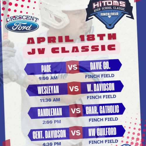 Join us TODAY for some of THE BEST Triad Area JV Baseball! Come on down to Finch Field!